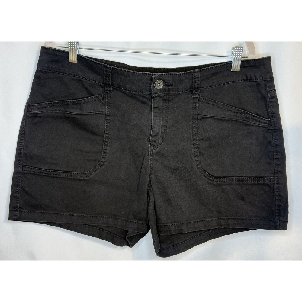 Unionbay Women's Black Stretch Utility Cargo Shorts Size 17 Cotton Spandex
